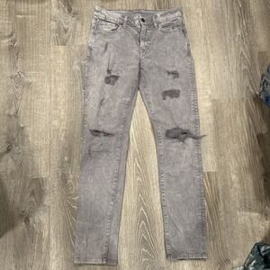 American‎ Eagle Airflex + Slim Gray Distressed Jeans Size 29 ( Measures 29x31)